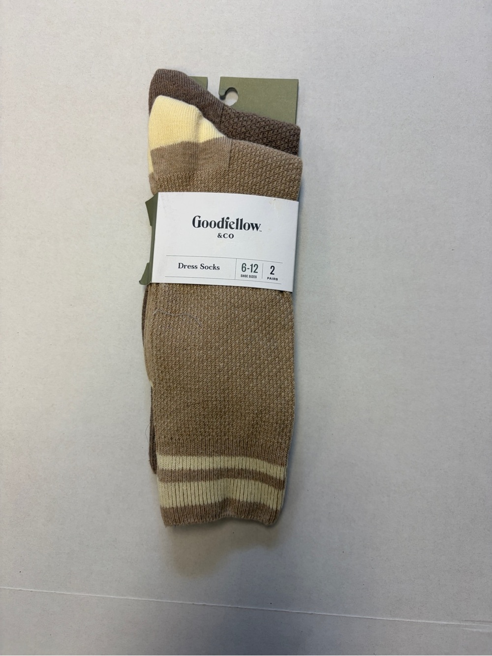 Goodfellow & Co Men’s 2 Pair Dress Socks Brown Size 6-12 New
